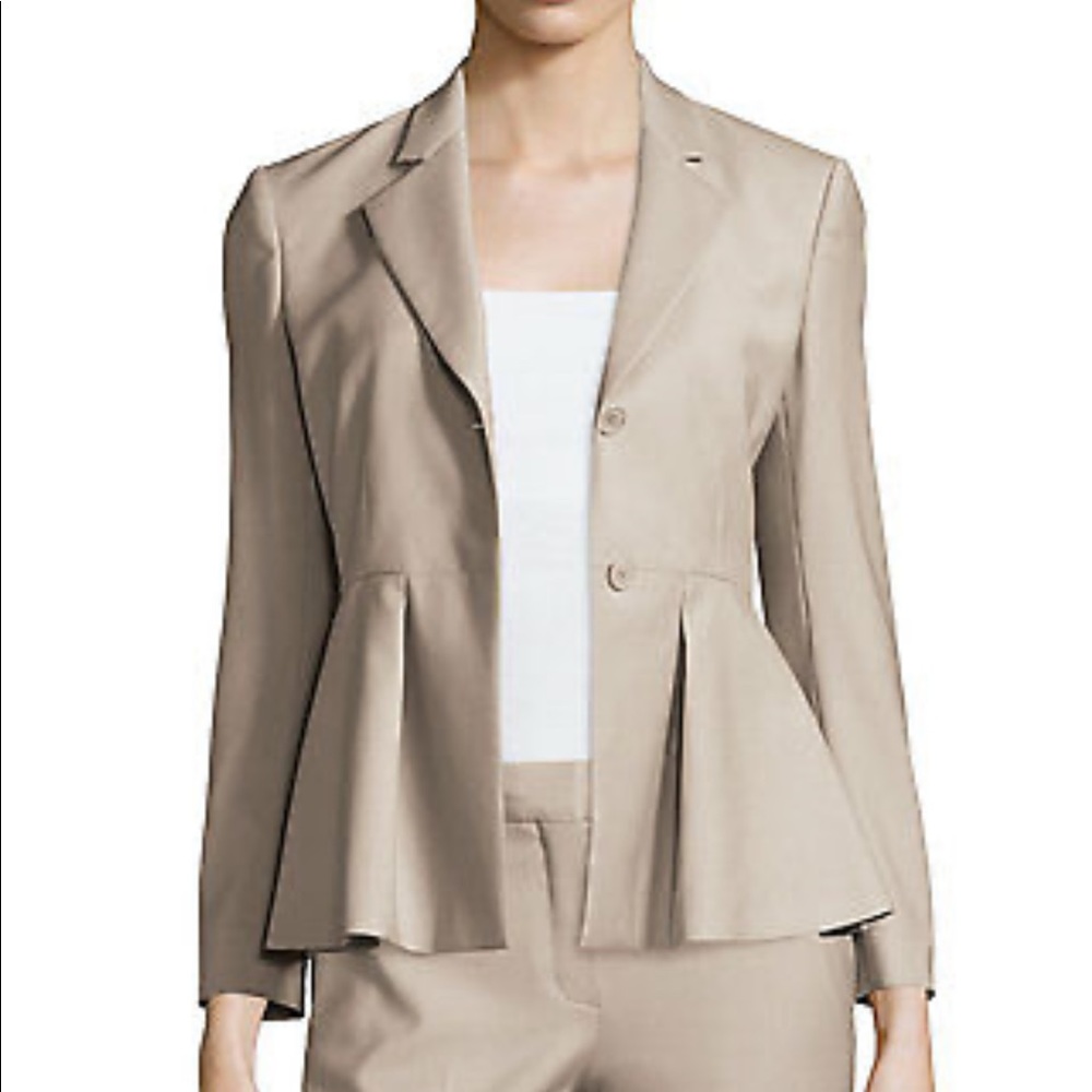 Theory Braneve Continuous Wool Blend peplum Jacket 00